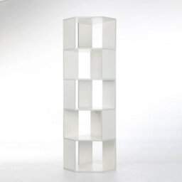 606Modern Bookshelf, Geometric Bookcase S Shaped Book Shelves - thumbnail 4