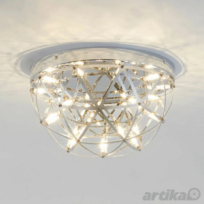 "Xample Artika Elden 13"" Flush Mount Led Ceiling Light - Chrome Finish, 900 Lumens, 3000K Warm White, Dimmable, Easy Install" - image 1