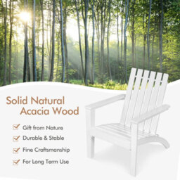 Costway Solid Acacia Wood Adirondack Chair Outdoor Patio Chair Lawn Chair - thumbnail 8
