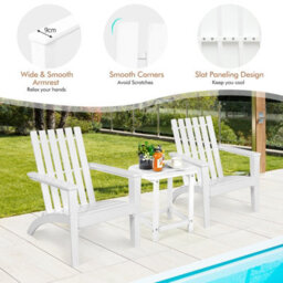 Costway Solid Acacia Wood Adirondack Chair Outdoor Patio Chair Lawn Chair - thumbnail 4