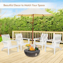 Costway Solid Acacia Wood Adirondack Chair Outdoor Patio Chair Lawn Chair - thumbnail 5