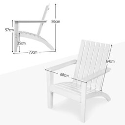 Costway Solid Acacia Wood Adirondack Chair Outdoor Patio Chair Lawn Chair - thumbnail 2