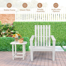 Costway Solid Acacia Wood Adirondack Chair Outdoor Patio Chair Lawn Chair - thumbnail 3