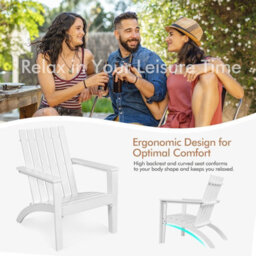 Costway Solid Acacia Wood Adirondack Chair Outdoor Patio Chair Lawn Chair - thumbnail 7