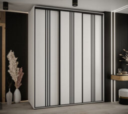 Arte Cannes Vi Sliding Door Wardrobe In White - Premium Laminated Board - Pvc-Finished Edges - W190Cm X H205Cm X D60Cm - thumbnail 2