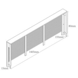 Radiator Cover Walnut Modern Horizontal Slat Shelves Mdf Cabinet Shelf Large - thumbnail 4