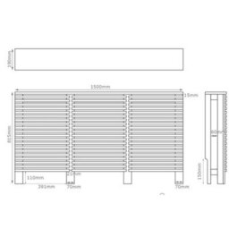 Radiator Cover Walnut Modern Horizontal Slat Shelves Mdf Cabinet Shelf Large - thumbnail 3
