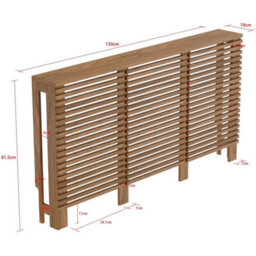Radiator Cover Walnut Modern Horizontal Slat Shelves Mdf Cabinet Shelf Large - thumbnail 2