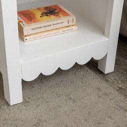 Melody Maison Pair Of One Drawer Scalloped Bedside Tables - Staunton White Range - thumbnail 6