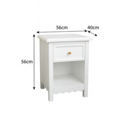 Melody Maison Pair Of One Drawer Scalloped Bedside Tables - Staunton White Range - thumbnail 9