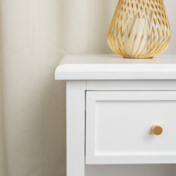 Melody Maison Pair Of One Drawer Scalloped Bedside Tables - Staunton White Range - thumbnail 4