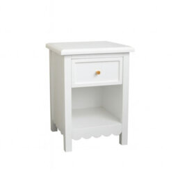 Melody Maison Pair Of One Drawer Scalloped Bedside Tables - Staunton White Range - thumbnail 8