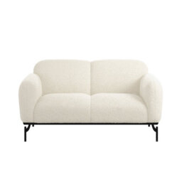 Wyld Haus Samba 2-Seater White Boucle Sofa With Matte Black Metal Legs - thumbnail 2