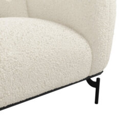 Wyld Haus Samba 2-Seater White Boucle Sofa With Matte Black Metal Legs - thumbnail 6