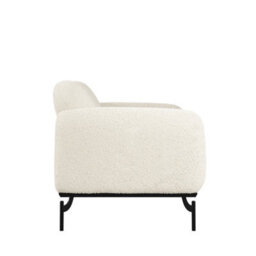 Wyld Haus Samba 2-Seater White Boucle Sofa With Matte Black Metal Legs - thumbnail 5