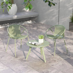 3 Pieces Bistro Set All Weather Pp Patio Conversation Set - thumbnail 5