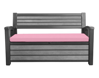 Crescent Garden Iceni & Eden Bench Seat Pad Water Resistant Garden Keter Bench Cushion Pad 128X50X5Cm Pink Removable Cover - image 1