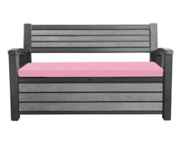 Crescent Garden Iceni & Eden Bench Seat Pad Water Resistant Garden Keter Bench Cushion Pad 128X50X5Cm Pink Removable Cover - thumbnail 1