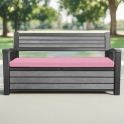 Crescent Garden Iceni & Eden Bench Seat Pad Water Resistant Garden Keter Bench Cushion Pad 128X50X5Cm Pink Removable Cover - thumbnail 2