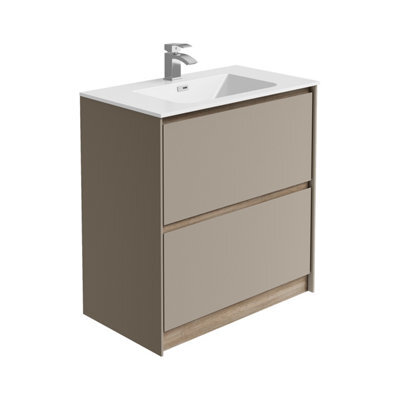 Plum&clay Norton Light Grey & Oak Freestanding Vanity Unit & Basin Set (W)800mm (H)855mm - image 1
