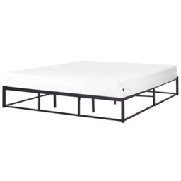 Beliani Bed Metal Viry 180 X 200 Cm (Eu Super King) Black - thumbnail 1