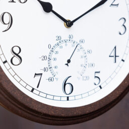Primrose Outdoor Garden Station Clock With Thermometer Antique Bronze Double Sided 41Cm - thumbnail 4