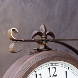 Primrose Outdoor Garden Station Clock With Thermometer Antique Bronze Double Sided 41Cm - thumbnail 8