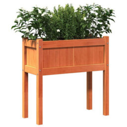 Berkfield Garden Planter With Legs Wax Brown 70X31X70 Cm Solid Wood Pine - thumbnail 4