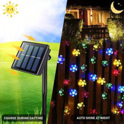 Warm White Solar Flower String Lights Outdoor Garden Waterproof Led Garland - thumbnail 3