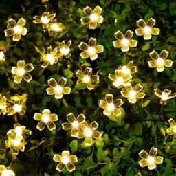 Warm White Solar Flower String Lights Outdoor Garden Waterproof Led Garland - thumbnail 1