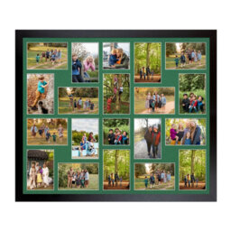 AK Frames 80X70Cm Matte Black Modern Multi Photo Frame With Emerald Mount - Holds 20 Apertures (18X) 6X4, (2X) 4X4 Photos - thumbnail 1