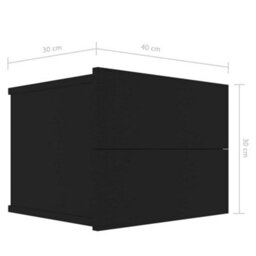 Vidaxl Bedside Cabinet Black 40X30X30 Cm Engineered Wood - thumbnail 7