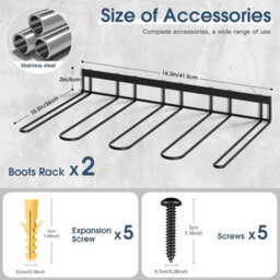 Welly Boot Rack Wall Mounted Metal Stand - thumbnail 2