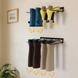 Welly Boot Rack Wall Mounted Metal Stand - thumbnail 1