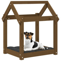 Berkfield Dog Bed Honey Brown 61X50X70 Cm Solid Wood Pine - thumbnail 4