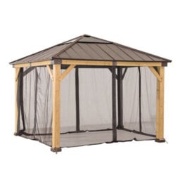 Replacement Mosquito Net For Sunjoy Cedar Wood Gazebo - 273Cm X 273Cm, Khaki - thumbnail 3