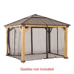 Replacement Mosquito Net For Sunjoy Cedar Wood Gazebo - 273Cm X 273Cm, Khaki