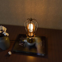 Vintage Conduit Light Table Lamp Kit With Dimmable Switch Steampunk Industrial Metal Cage Plug In Desk Lamp Table Lights - thumbnail 4
