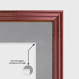 AK Frames 20X14 Rose Wood Classic Multi Photo Frame With Mid Grey Mount - Holds 2 Apertures (2X) A4 Photos - thumbnail 7