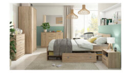 Arte Nepo Plus Oak Sonoma 80Cm Chest Of Drawers - Natural Wood-Effect 4-Drawer Storage Cabinet - thumbnail 6