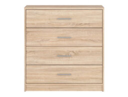 Arte Nepo Plus Oak Sonoma 80Cm Chest Of Drawers - Natural Wood-Effect 4-Drawer Storage Cabinet - thumbnail 3
