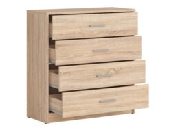 Arte Nepo Plus Oak Sonoma 80Cm Chest Of Drawers - Natural Wood-Effect 4-Drawer Storage Cabinet - thumbnail 4