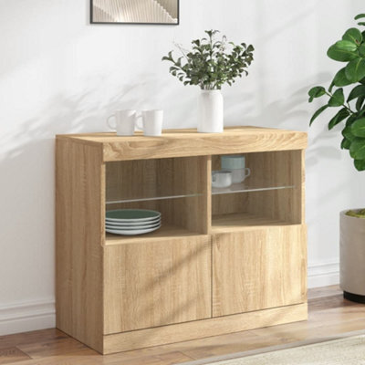 Berkfield Sideboard With Led Lights Sonoma Oak 81X37X67 Cm - image 1