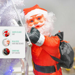 Globrite Hanging Santa Climbing Rope Ladder - 60 Cm - Large Outdoor Christmas Decoration For Garden Tree Wall & Fence Display - thumbnail 5