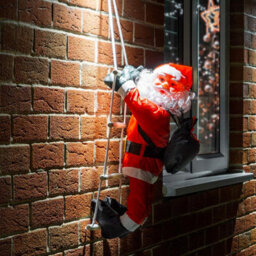 Globrite Hanging Santa Climbing Rope Ladder - 60 Cm - Large Outdoor Christmas Decoration For Garden Tree Wall & Fence Display