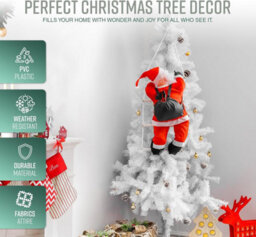 Globrite Hanging Santa Climbing Rope Ladder - 60 Cm - Large Outdoor Christmas Decoration For Garden Tree Wall & Fence Display - thumbnail 2