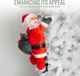 Globrite Hanging Santa Climbing Rope Ladder - 60 Cm - Large Outdoor Christmas Decoration For Garden Tree Wall & Fence Display - thumbnail 7