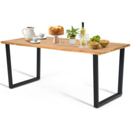 Costway Patio Rectangle Dining Table 175 X 80Cm Acacia Wood Table-Natural - thumbnail 1