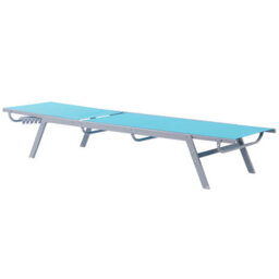 Beliani Sun Lounger Noli Reclining Metal Blue - thumbnail 4