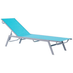 Beliani Sun Lounger Noli Reclining Metal Blue - thumbnail 1
